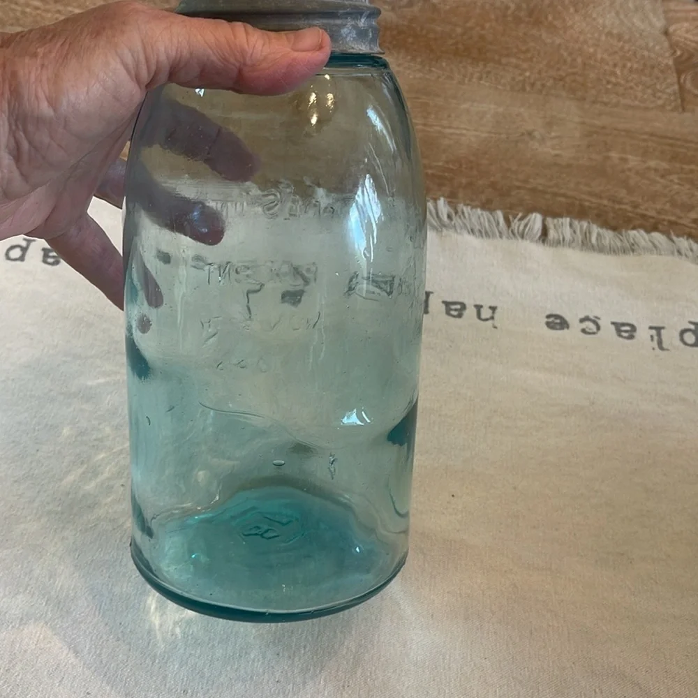 VINTAGE MASON’S JAR/ Patent NOV 30th 1858/Original Lid/ Zinc and Porcelain